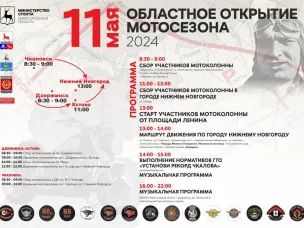 Открытие мотосезона 2024 посвящено 120-летию со дня рождения легендарного летчика-испытателя Валерия Чкалова и пройдёт в Нижегородской области 11 мая